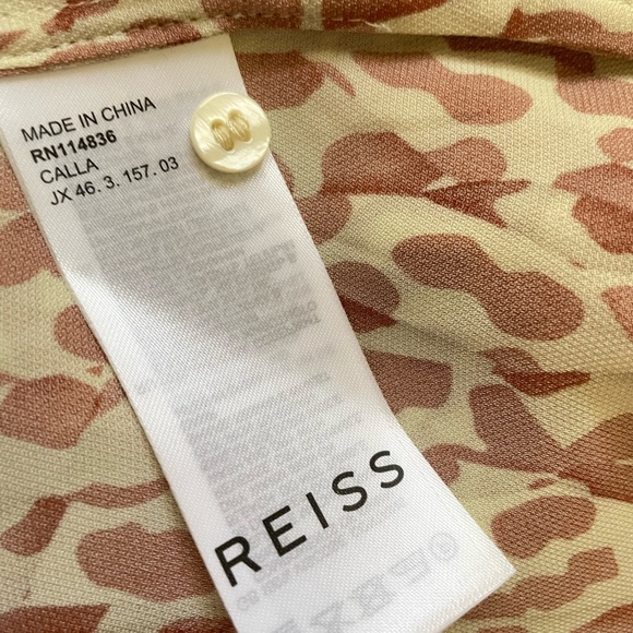 Reiss leopard print long sleeve button front blouse - Picture 8 of 12